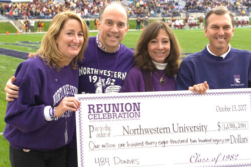 Elisa, Ben, Sara, and Cam at Glass Gift Check Presentation, 10/13/2007, Ryan Field